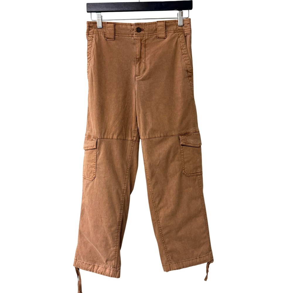 Old Navy Womens Brown Cargo Barrel Pants Cotton Size Small High Rise Utility